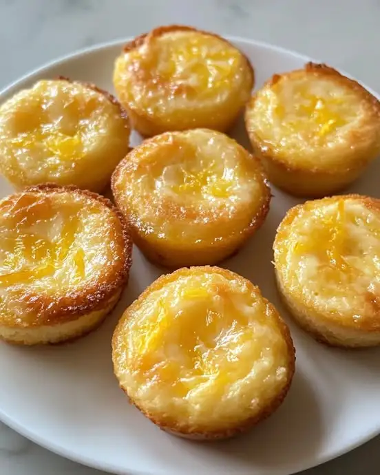 Bizcochitos caseros horneados de cottage y limón sobre una bandeja, decorados con ralladura de limón.