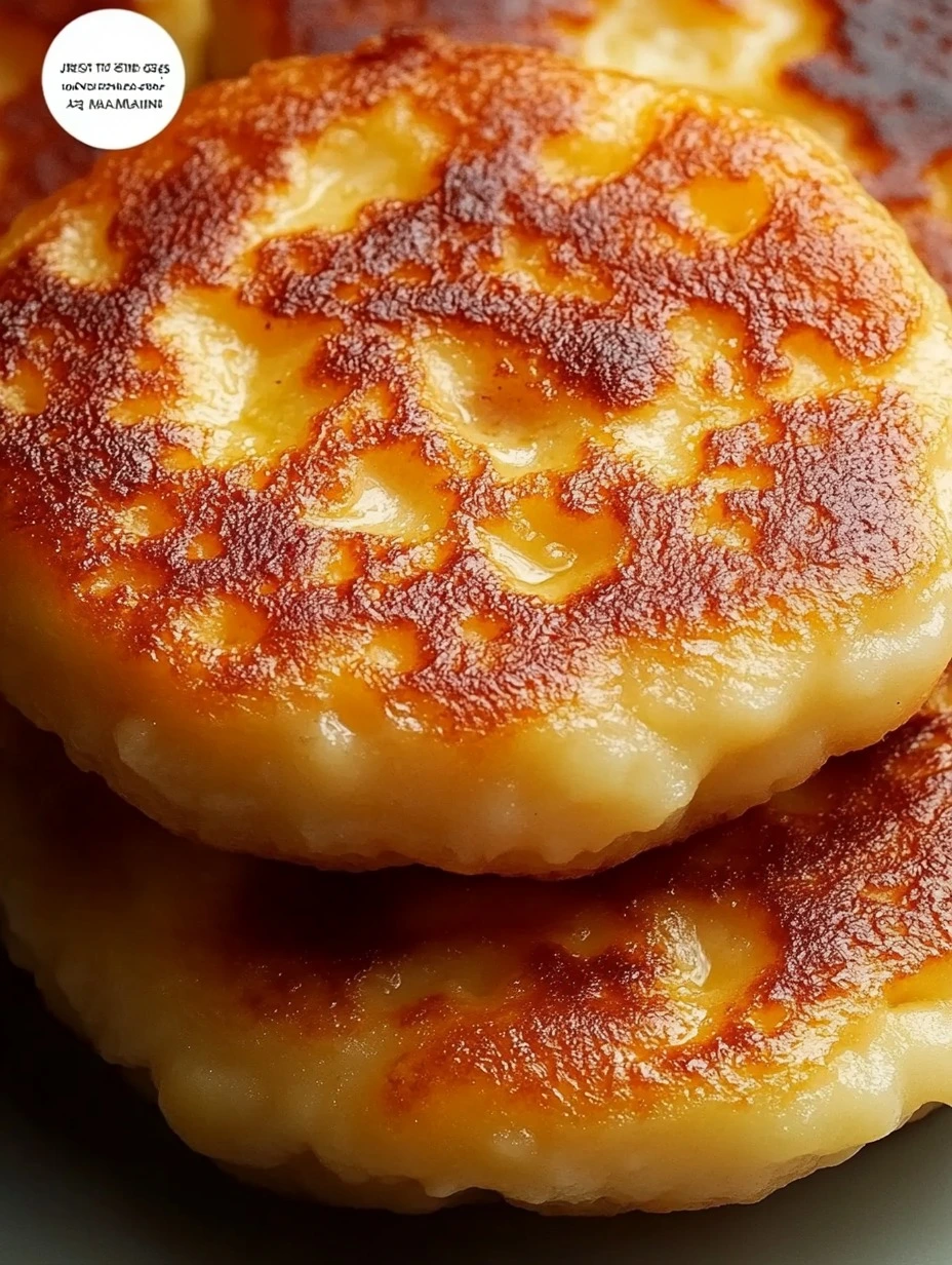 Tortitas de avena y manzana doradas servidas con frutas frescas y yogur en un plato de desayuno saludable