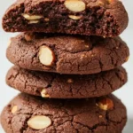 Galletas caseras de almendra y cacao, sin harina ni azúcar, sobre una bandeja enfriándose.