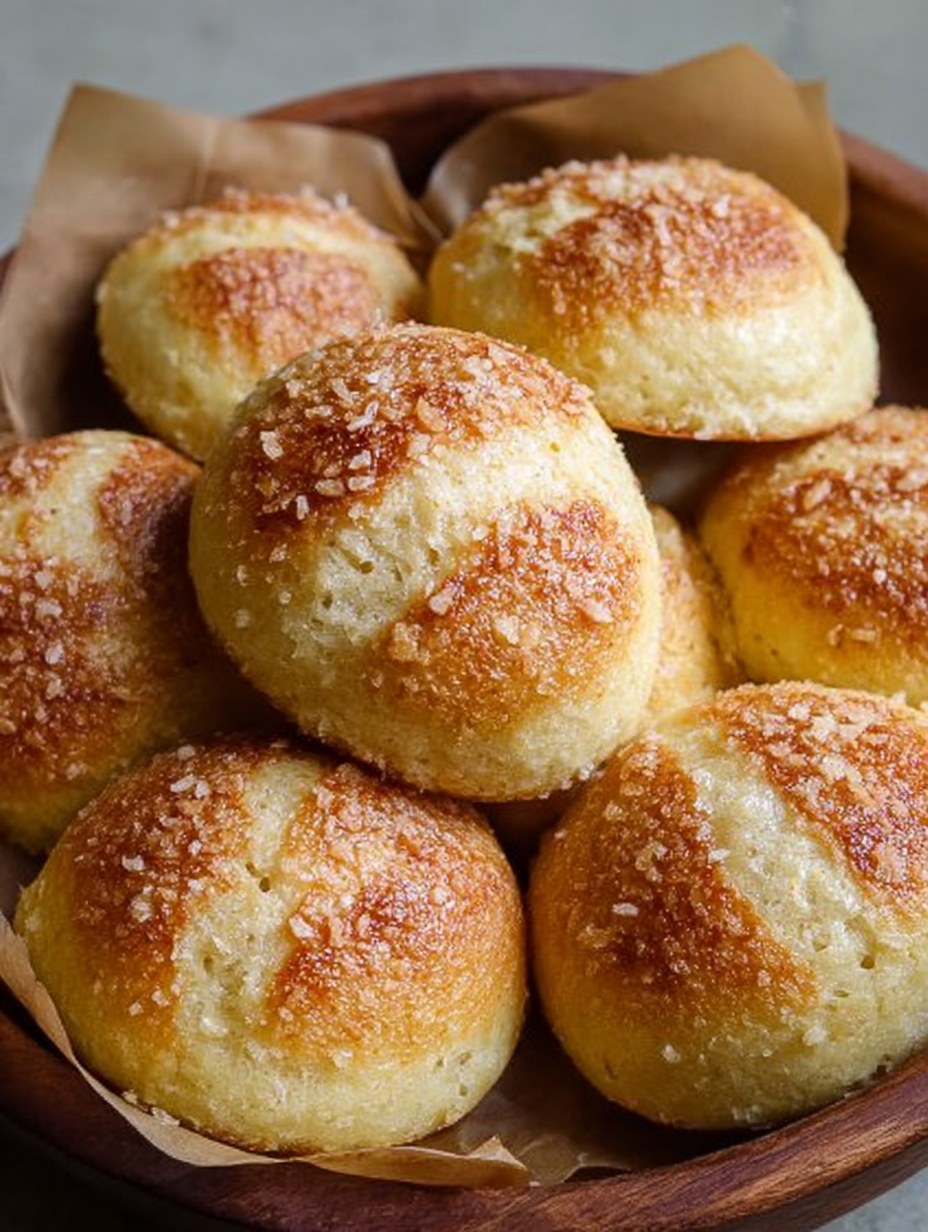 Panecillos de harina de almendras recién horneados sobre una rejilla, con una textura esponjosa y dorada, ideales para un desayuno bajo en carbohidratos.