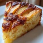 Tarta de manzana casera con crema pastelera y canela recién horneada en un molde