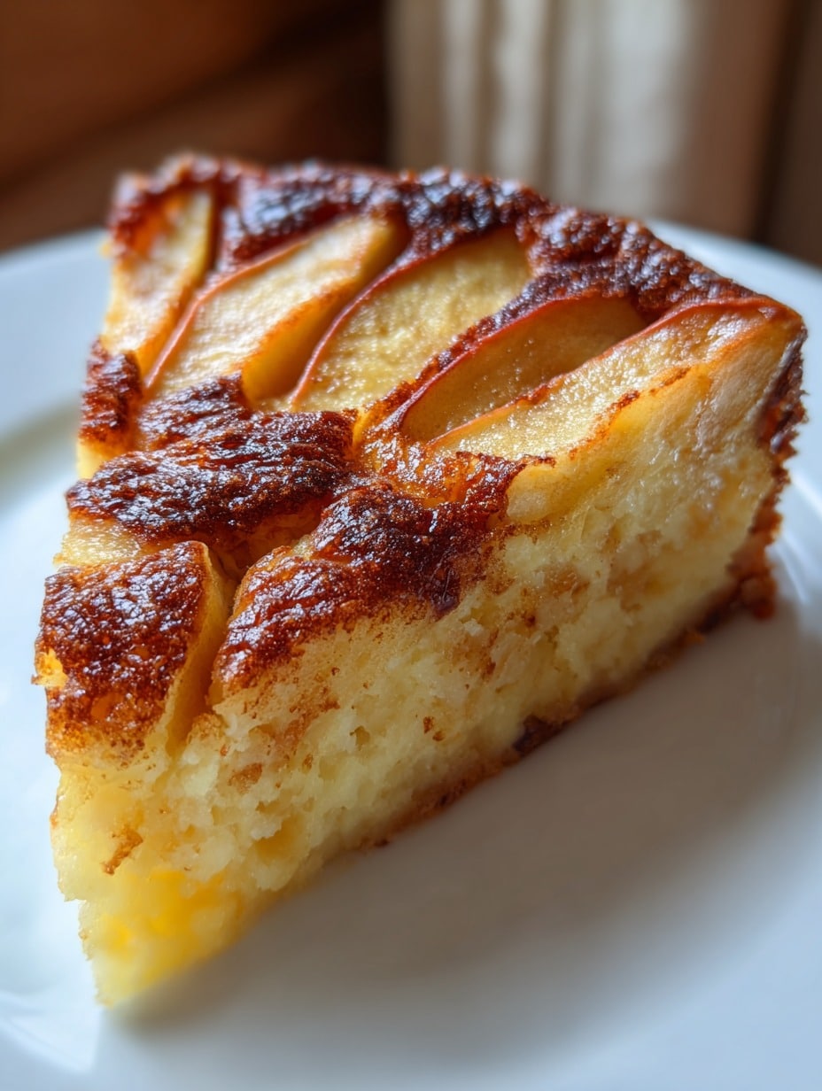 Tarta de manzana casera con crema pastelera y canela recién horneada en un molde