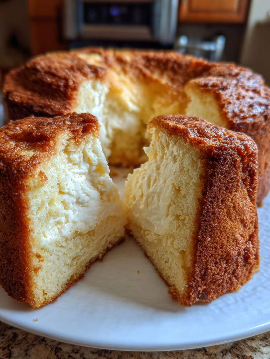 Panqué de elote y queso crema recién horneado con textura húmeda y dorada, servido en rebanadas sobre un plato.
