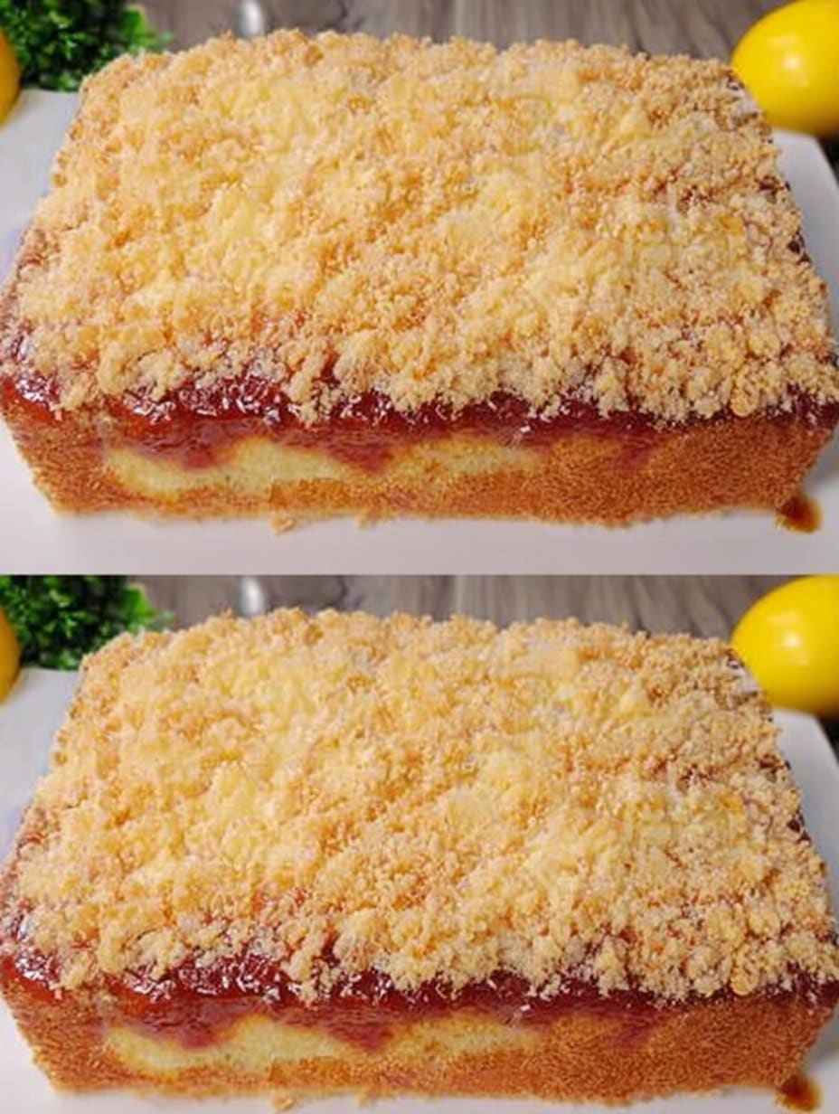 Pastel casero esponjoso con cobertura cremosa de mantequilla y crema, recién horneado en un molde rectangular.