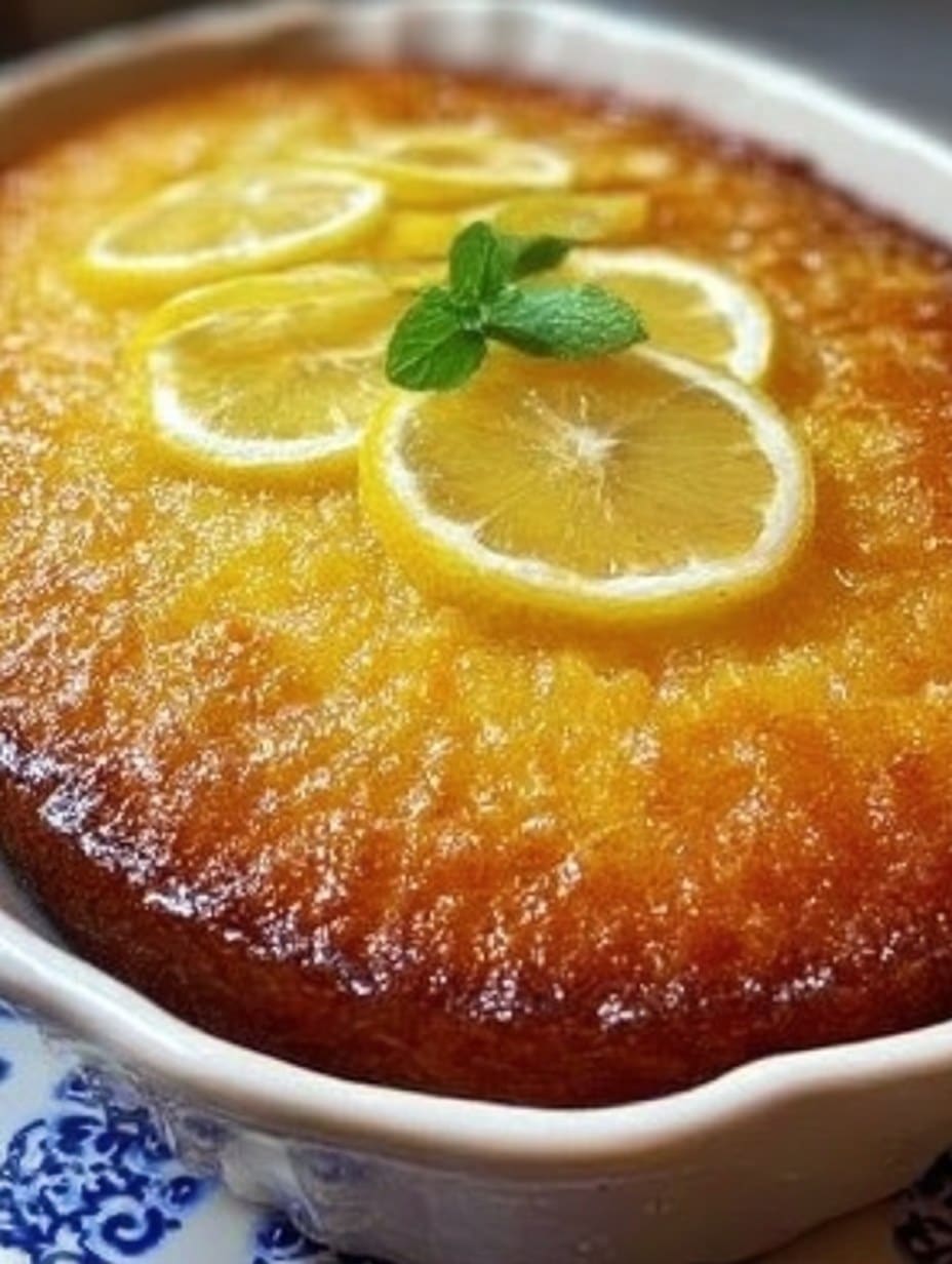 Budín de limón sin gluten y sin azúcar decorado con ralladura de limón sobre una mesa de madera.