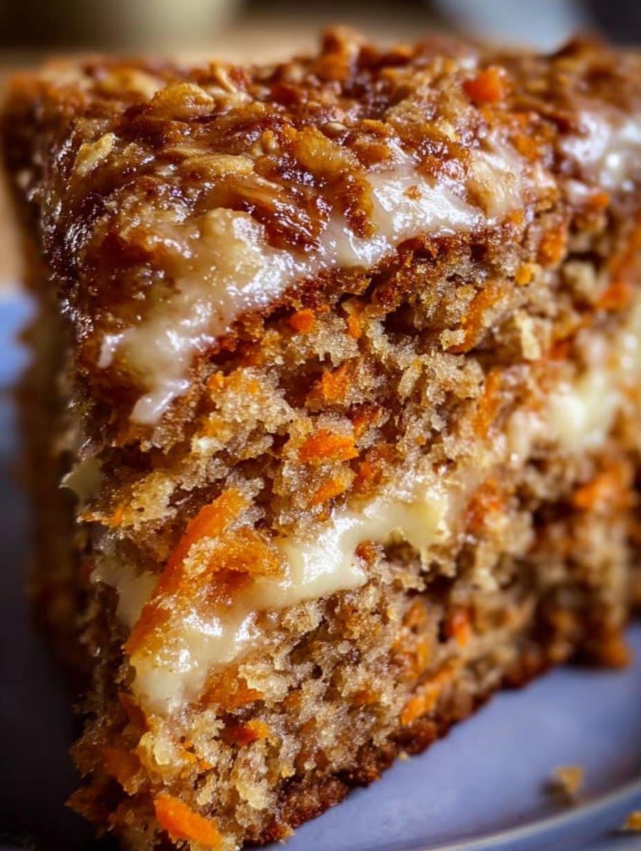 “Bizcocho de avena, manzana y zanahoria recién horneado, servido en una mesa de madera con una taza de café.”