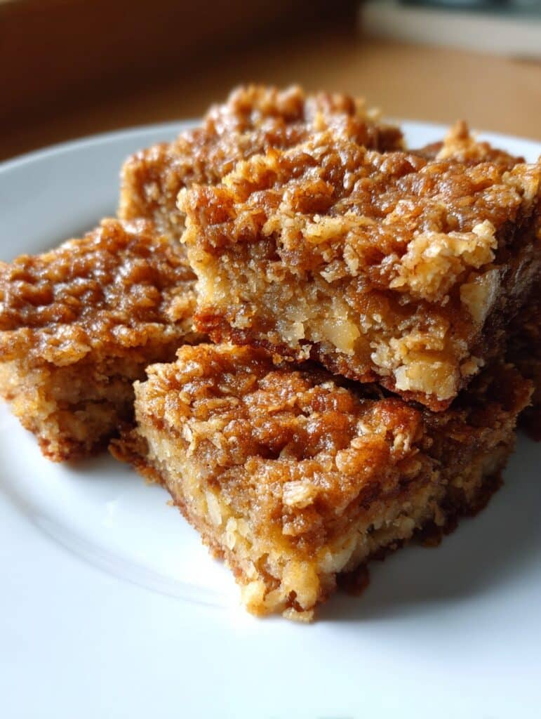 Bizcochitos de manzana, canela y avena sin harina recién horneados en un plato blanco