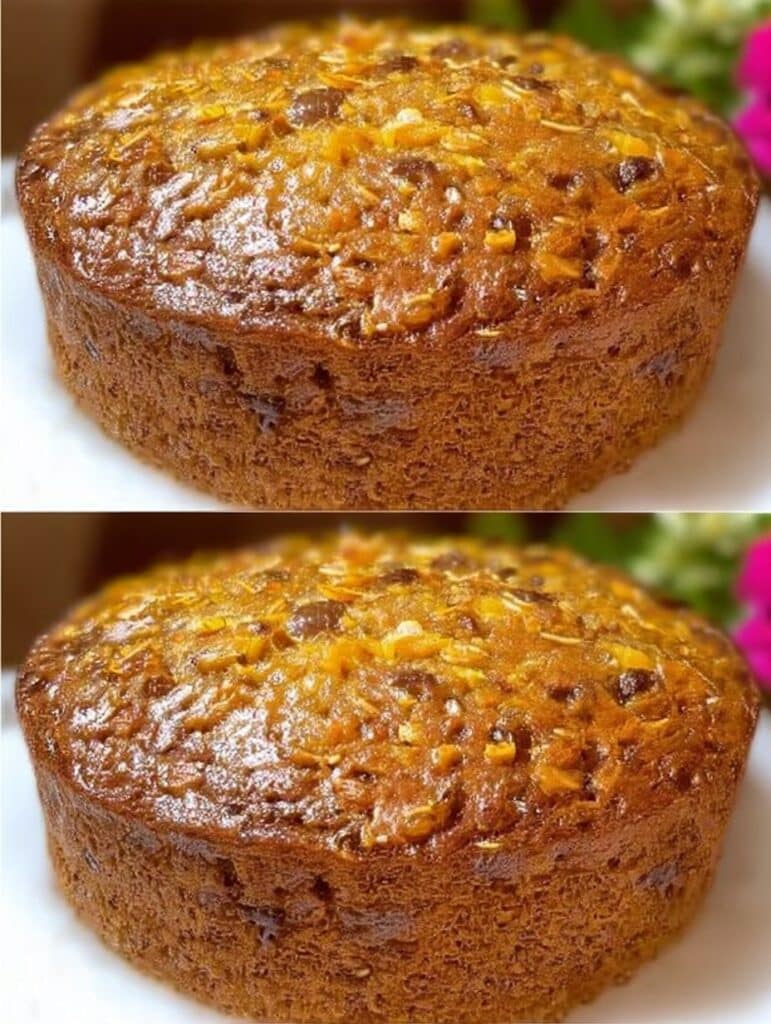 Pastel de avena con manzana y zanahoria sin azúcar ni harina.