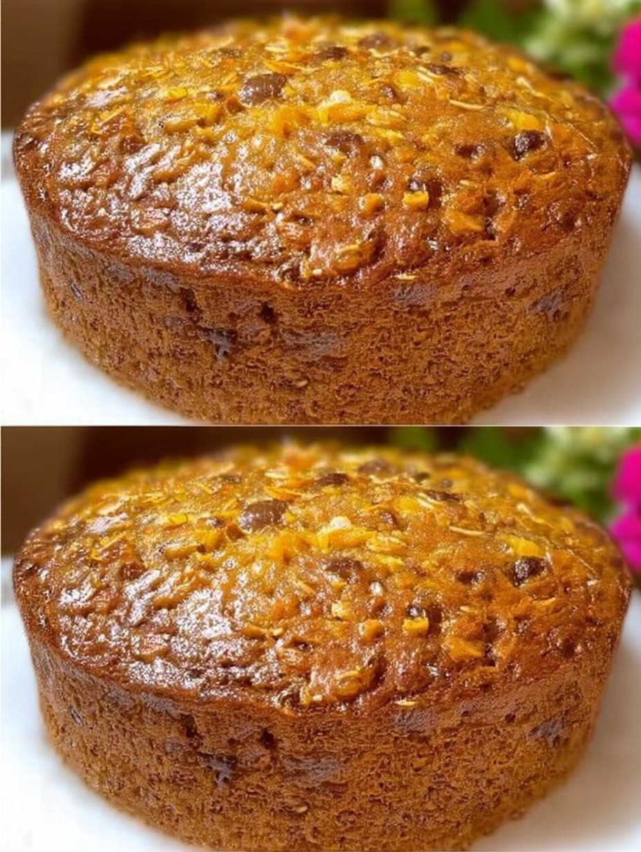 Pastel de avena con manzana y zanahoria sin azúcar ni harina.